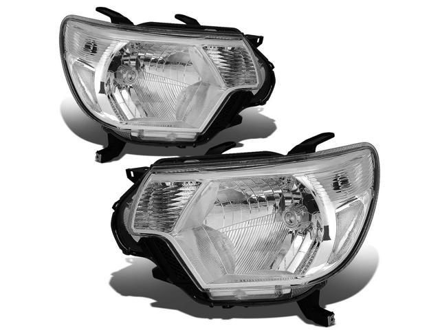 DNA Motoring HL-OH-TT12-CH-CL1 For 2012 to 2015 Toyota Tacoma 2nd Gen Facelifted Pair Headlight Chrome Housing Clear Corner Headlamps 13 14 Left + Right