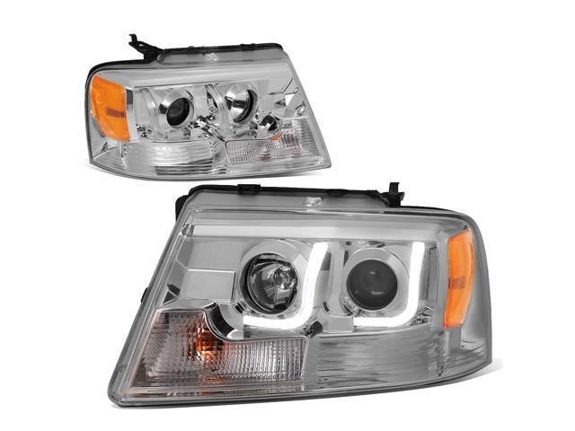 For 04-08 Ford F150 Pair of Chrome Housing Amber Corner 3D LED