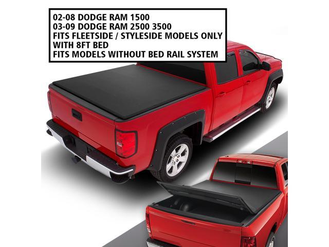 For 2002 To 2009 Dodge Ram Truck 1500 2500 3500 8 Bed Fleetside Adjustable Tri Fold Soft Top Trunk Tonneau Cover 03 04 05 06 07 08 Newegg Com