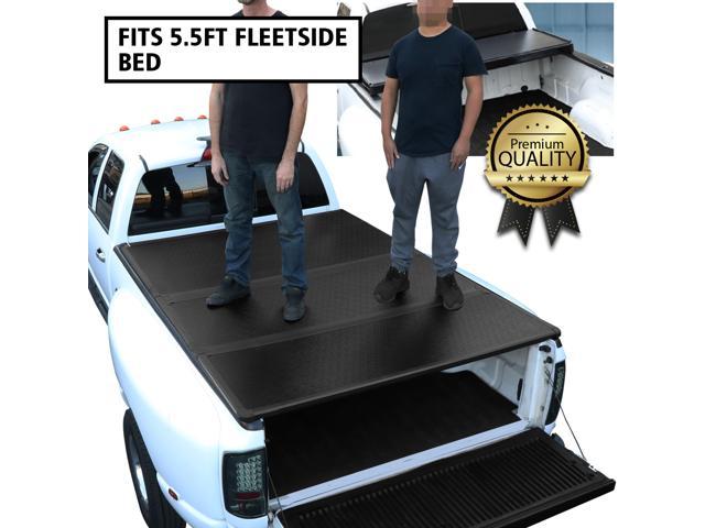 For 2015 To 2018 Ford F150 Truck 5 5ft Short Bed Hard Solid Tri Fold Clamp On Tonneau Cover 16 17 Newegg Com