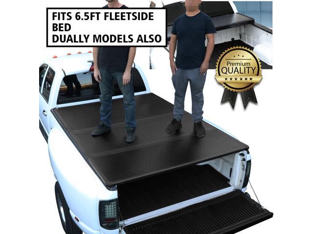 For 1999 To 2018 Ford F250 F350 F450 Super Duty Fleetside 6 5ft Short Bed Hard Solid Tri Fold Tonneau Cover Newegg Com