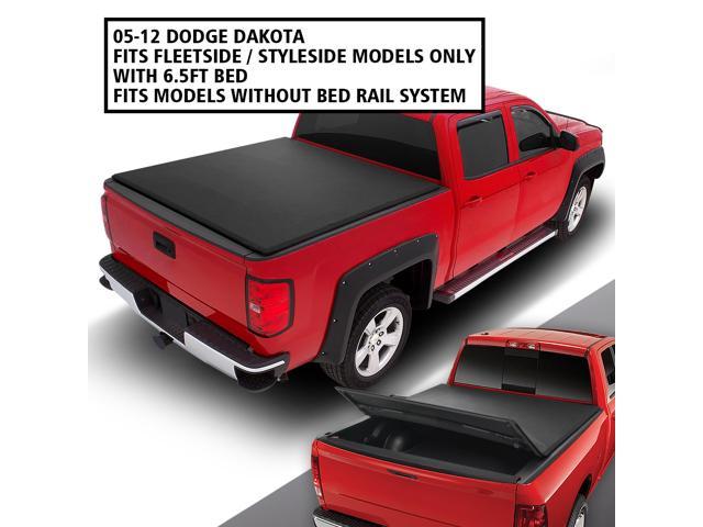 For 2005 To 2012 Dodge Dakota 6 5 Bed Fleetside Adjustable Tri Fold Soft Top Trunk Tonneau Cover 06 07 08 09 10 11 Newegg Com