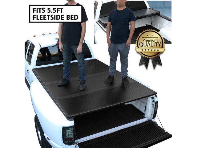 For 2004 To 2014 Ford F150 Truck 5 5ft Short Bed Hard Solid Tri Fold Clamp On Tonneau Cover 08 09 10 11 12 13 14 Newegg Com