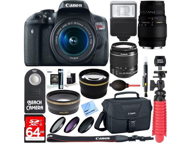 Canon EOS Rebel T6i DSLR Camera with EF-S 18-55mm IS STM & 70-300mm Lens Accessory Kit