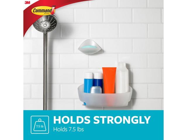 Command Shower Caddy, Clear Frosted, 1-Caddy, 4-Water Resistant Strips,  Organize Damage-Free