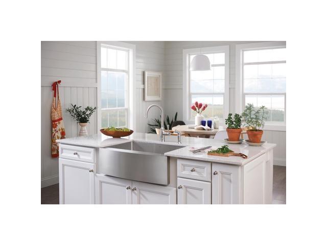 Moen 87506srs Noell Single Handle Standard Kitchen Faucet Stainless Newegg Com