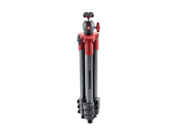 Photo 1 of Manfrotto 4-Section Compact Light Aluminum Tripod with Built-in Ballhead, Red