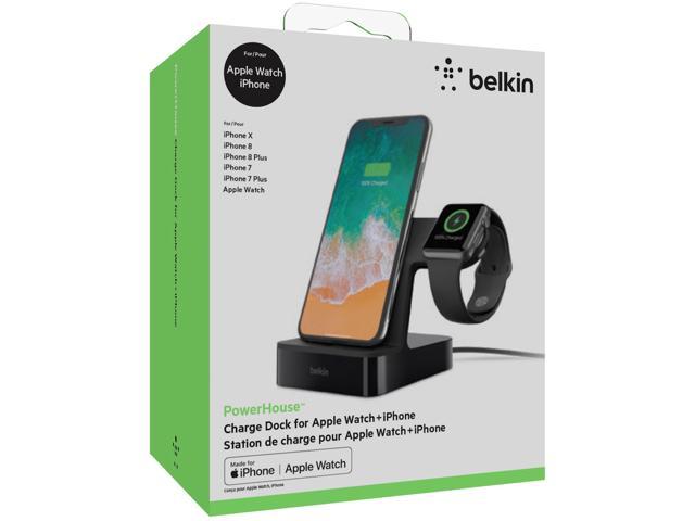 Belkin powerhouse charge dock for the apple watch and iphone Belkin Powerhouse Charge Dock For Apple Watch Iphone X Models Black Newegg Com