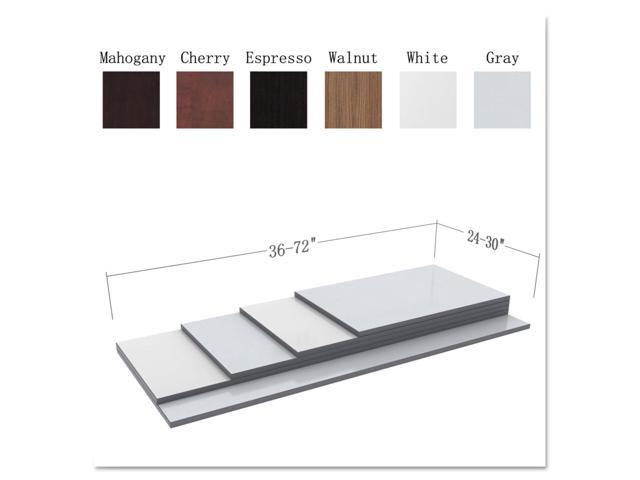 Rectangular White/Gray 71 1/2w x 23 5/8d Alera Reversible Laminate Table Top 