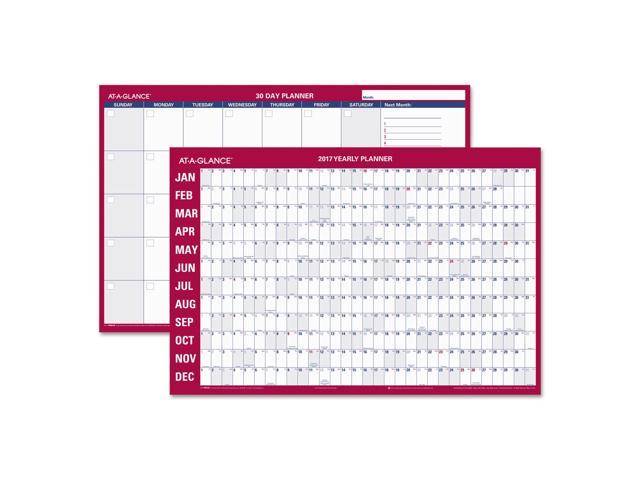 At-a-Glance Contemporary Two-Sided Yearly Erasable Wall Planner 24 x 36 ...