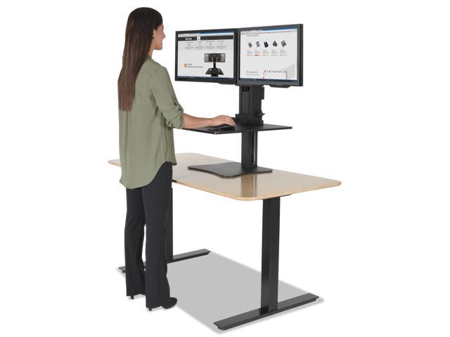 Victor DC350 High Rise Collection Dual Monitor Sit-Stand Desk Converter, 28 X 23 X 15.5, Blk
