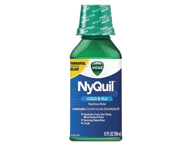 Nyquil Cold & Flu Nighttime Liquid, 12 Oz Bottle, 12/carton