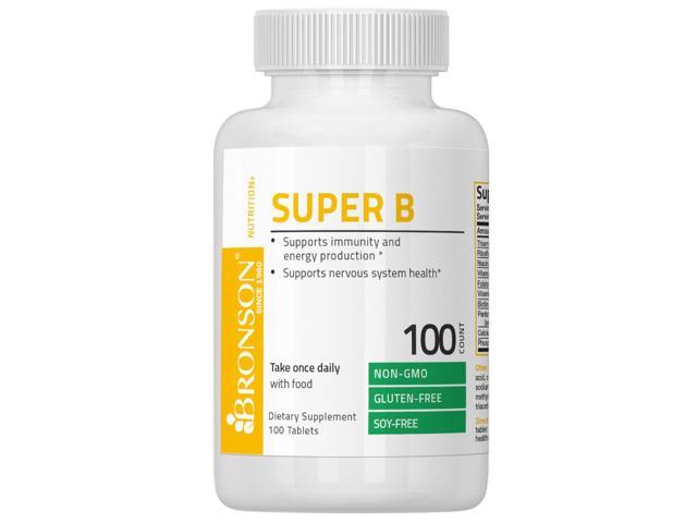 Bronson Vitamin B Complex Vitamin B1 B2 B3 B6 B9 Folic Acid B12