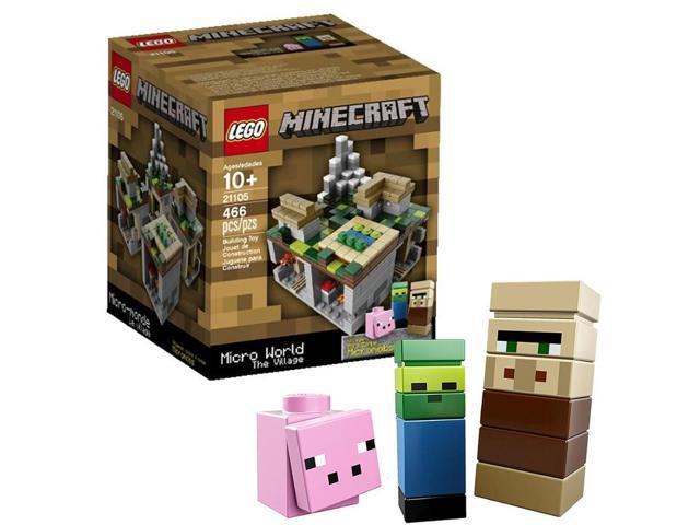 Lego Minecraft Micro World The Village Villager Pig Zombie Micromob Biome Build Top Newegg Com