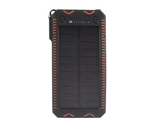 axGear Solar Charger Power Bank Portable External Battery Pack Waterproof Dual USB LED Lighter 12000