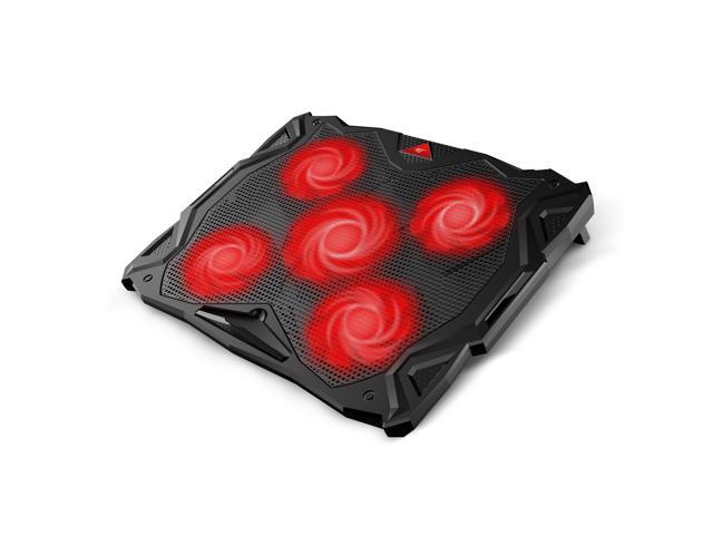 Home Laptop Cooling Pad Cooler Pad with Chill Mat 5 Quiet Fans and 2 USB 2.0