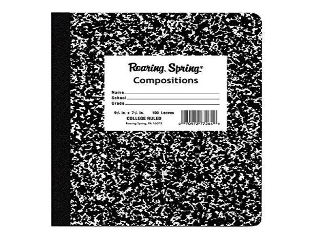 Roaring Spring Paper Products Roaring Spring Composition Book 100 Sheets Printed Sewn Black 7638