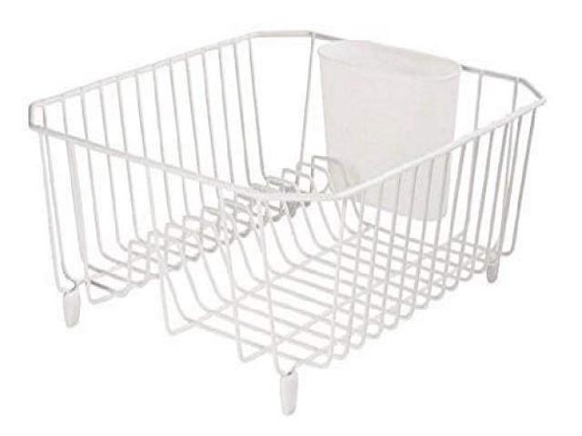 Rubbermaid 6008-AR-WHT Microban Coated Wire Dish Drainer, Small, White