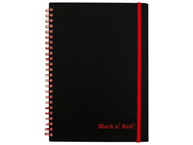 Photo 1 of Black n' Red Twin Wire Poly Cover Notebook, 8-1/4 x 5-7/8 Inches, Black, 70 sheets (C67009)