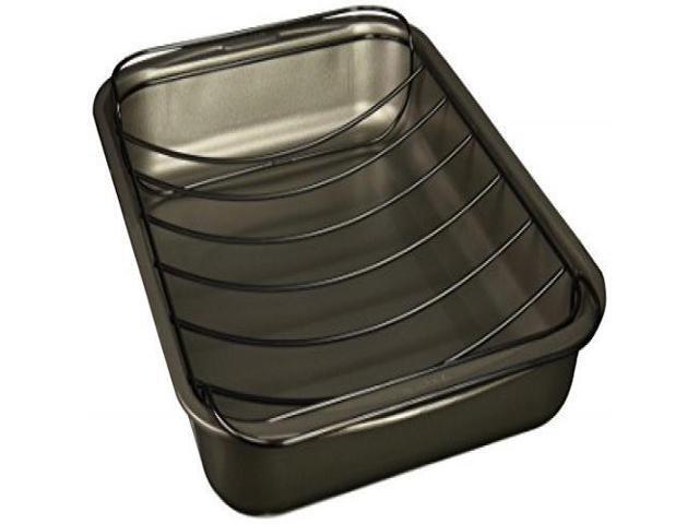 15 x 11/" Gray 15 x 11/" Good Cook Nonstick Large Roast Pan with Rack