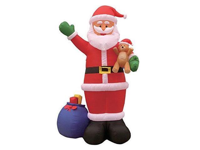 Photo 1 of 12 foot christmas inflatable santa claus with gift bag and bear yard garden decoration