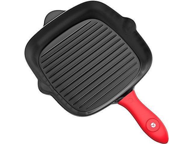 Vremi Pre Seasoned Cast Iron Square Grill Pan 11 Inch Nonstick