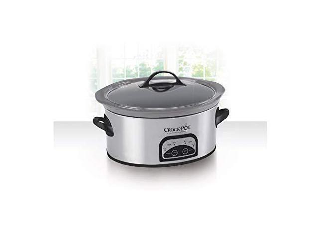 crock-pot sccpvf620s 6-quart smart-pot programmable slow cooker with easy clean, stainless steel