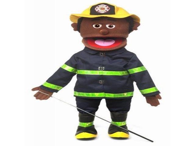 Black Male 25 Fireman Full Body Ventriloquist Style Puppet 