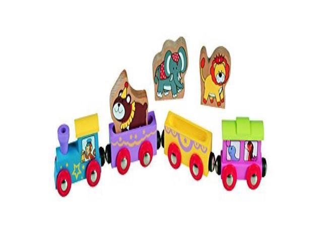 wooden animal train