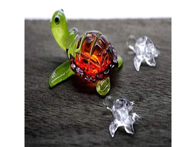 ChangThai Design 3 Pcs Aquarium Metallic Blue Crab HandBowl Glass Dollhouse Miniatures Decoration Figurine Collection