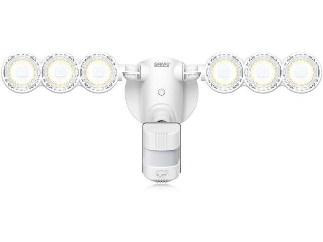 SANSI LED Security Lights Outdoor, Motion Sensor Flood Light, 45W (600W Equiv.) 6000lm, Super Bright, Dusk to Dawn Lights with Wide Angle Illumination, IP65 Waterproof, 5000K Daylight, White
