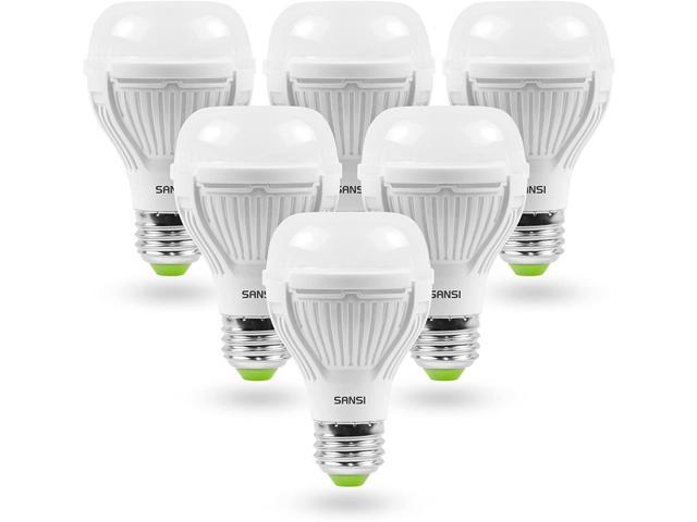 SANSI 100W Equivalent A19 LED Light Bulbs, 22-Year Lifetime 6 Pack 1600 Lumens 3000K Soft White LED Bulbs with Ceramic Technology, Non-Dimmable, Efficient, Safe, 13W Energy Saving for Home Lighting