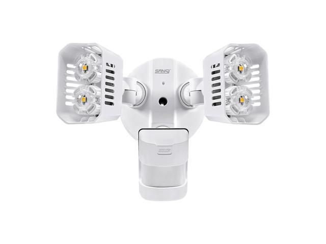 SANSI LED Security Lights, 18W (150Watt Incandescent Equiv.) Motion Sensor Lights, 1800lm 5000K Daylight Waterproof Outdoor Floodlights with Adjustable Dual-head, White