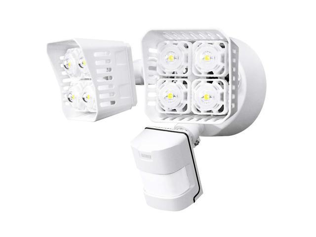 SANSI LED Security Light, 30W, 250W Equivalent, 3400lm, 5000K Daylight, Waterproof, Motion Sensor Outdoor Light, Wall Light, Floodlight, Ceramic Heat Dissipation, Square, White