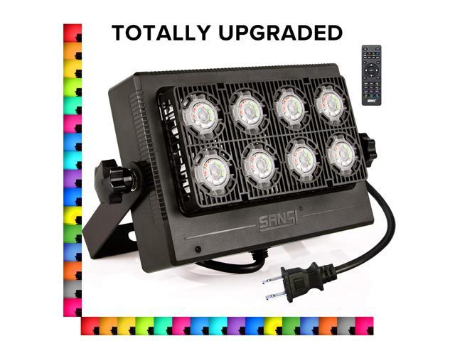 LED Floodlight 20W RGB Colour Changing Outdoor Garden Security Spotlight With 24 key Remote Control 20W Black Shell 