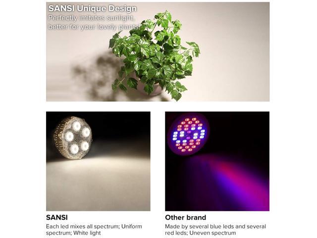 SANSI LED Plant Grow Light Bulbs UV Full Spectrum Daylight Hydroponic Garden 30W 