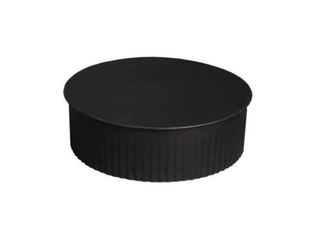 BM0151 Black Stove Pipe Clean Out Tee Cap With Crimp 6-In - Quantity 1 24-Ga. 