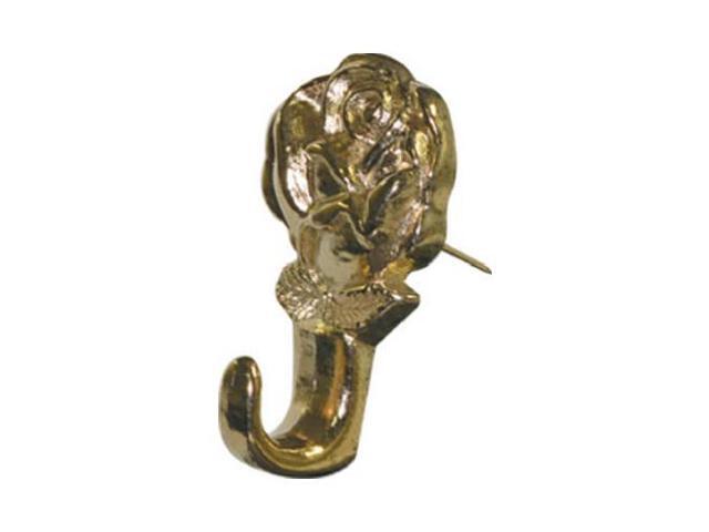 Hillman Fasteners 122261 Push Pin Hangers Antique Brass 3-Pk. Fleur-de-Lis