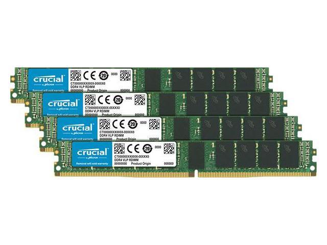 Crucial DDR4 64GB (4 x 16GB) 2666 MHz CL19 1.2v  VLP RDIMM ECC - Registered Memory (CT4K16G4VFS4266)