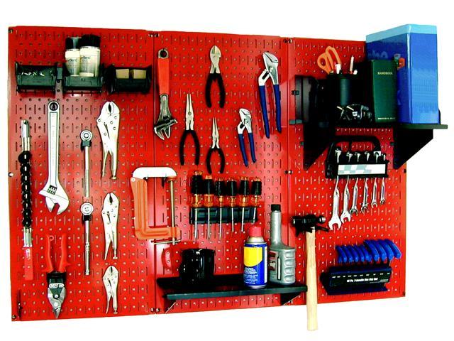 Pegboard 4x3' Wall Control Steel Wall Mount Garage Tool Storage Kit Organizer 