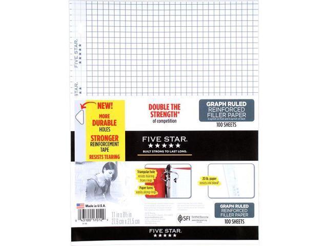 Photo 1 of Five Star Reinforced Graph Filler Paper 100 Sheets - Paper
3 pack