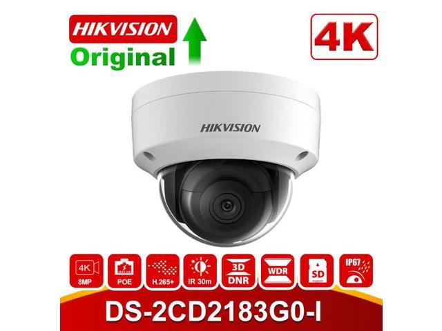 Hikvision 8.0MP 4K UltraHD Exir Dome Camera 4mm, 3840x2160, EXIR 98ft Night Vision,Hikvision DS-2CD2183G0-I,Smart H.265+ WDR,3DNR, SD Card Slot, VCA, ONVIF, IP67,Ik10 [English Version] 1-Pack