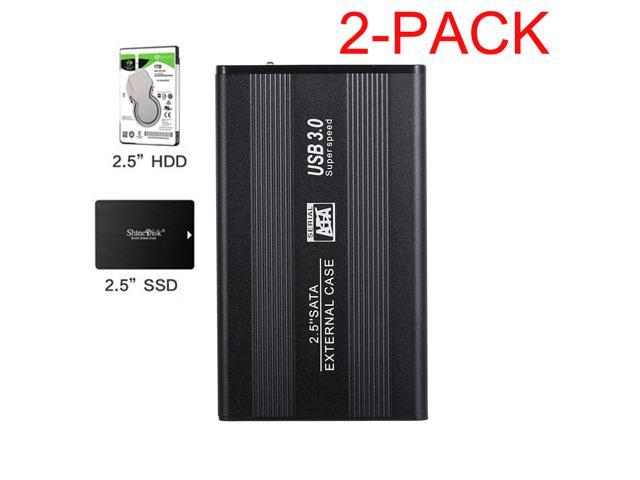 Jansicotek 2.5" USB 3.0 SATA Hd Box HDD Hard Disk Drive External HDD Enclosure Transparent Case Tool Free 5 Gbps Support 3TB UASP Protocol,2-PACK