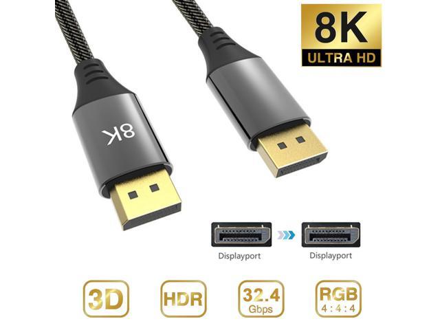 Displayport To Displayport Cable 8k 60hz 4k 144hz Wanmingtek Ultra High Speed Dp To Dp Cables For Laptop Pc Tv Gaming Monitor Cable And Etc 16 4ft Newegg Com