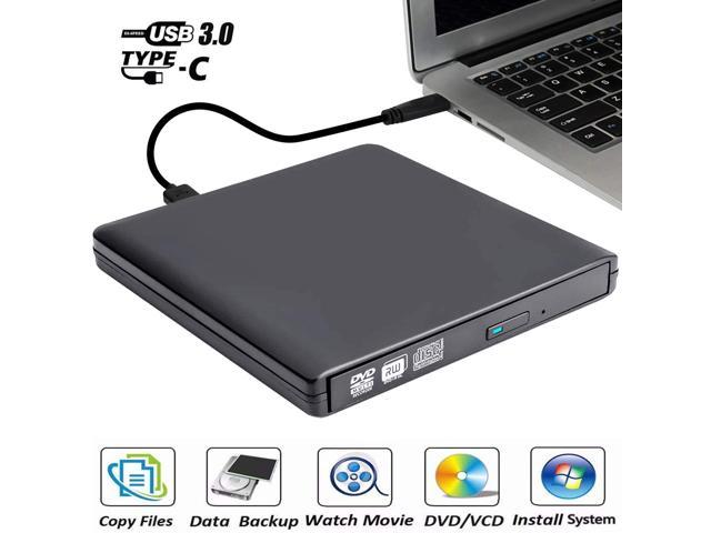 Jansicotek Aluminum External CD DVD Drive USB 3.0 Type-C Portable CD ...