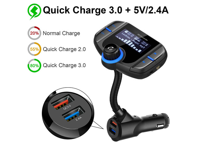 Jansicotek BT70 Bluetooth 4.2 Car Adapter, FM Transmitter for Car : 1.7 ...
