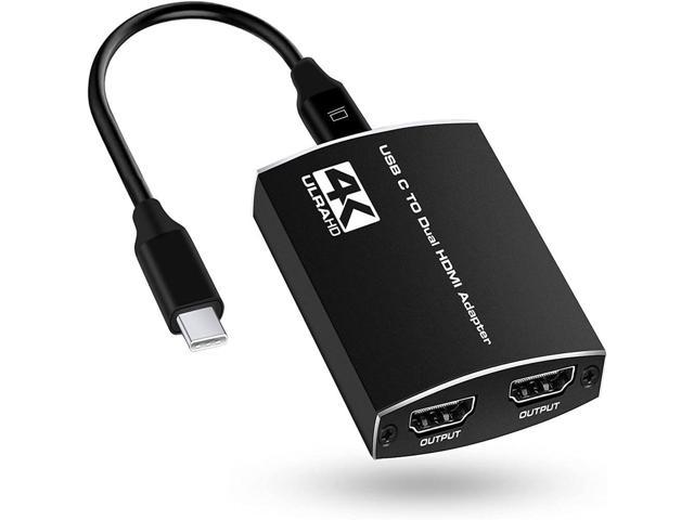 USB C to Dual HDMI Adapter , Type C to HDMI Monitor Converter 4K 60HZ with