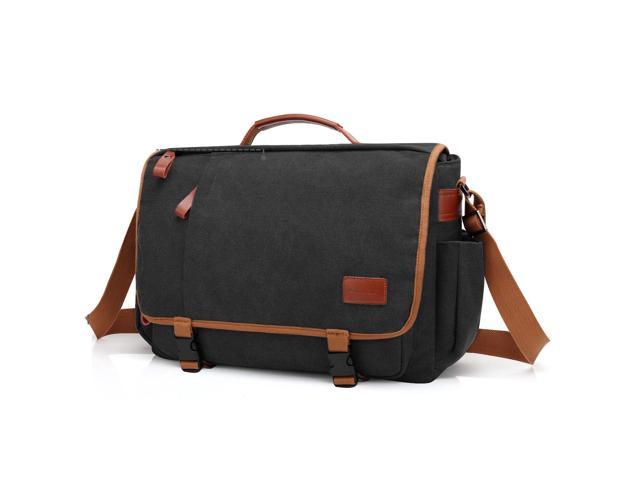 Black Mens Business Canvas Briefcase with Strap for Shoulder Carry - China  Crossbody Bag and Travel Bag price