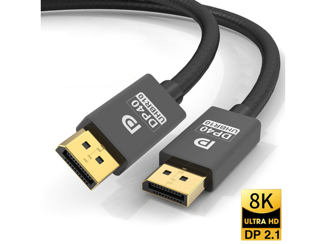 Monitor P Cable 10ft (3m) VESA Certified DisplayPort 2.1 Cable - 8K 60Hz HDR10 - Ultra ...
