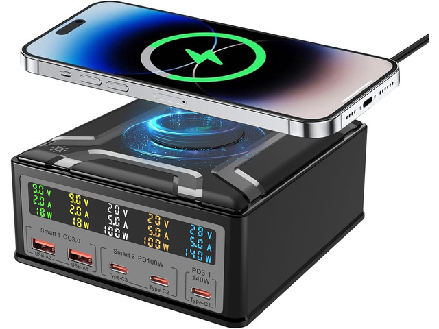 USB C Charging Station 260W GaN Solves Messy Office Desk Clutter Hub